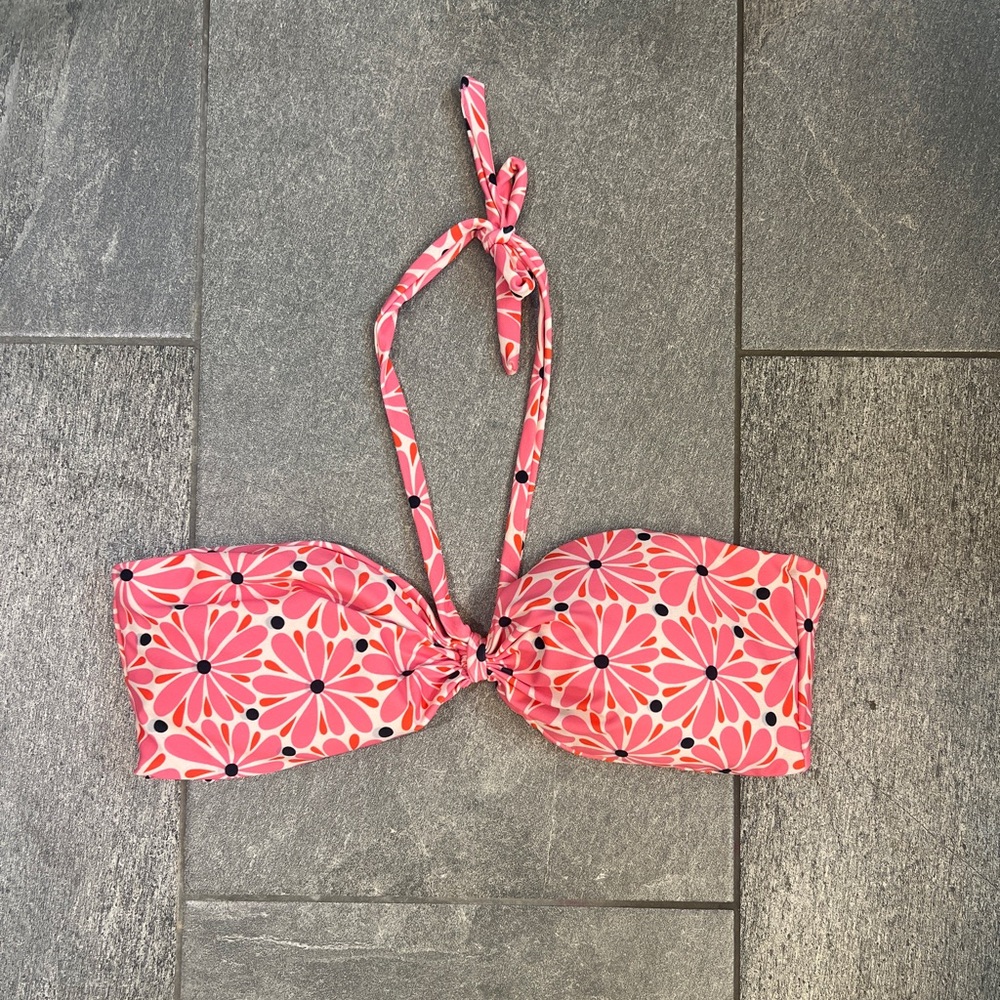 Skatie Pink Floral Bikini Top
